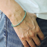 Men's Women African Green Turquoise Sterling Silver Bracelet DiyNotion Handmade BR908