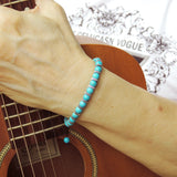 Men's Women Enhanced Turquoise Adjustable Braided Bracelet 925 Sterling Silver Spacers DiyNotion BR854