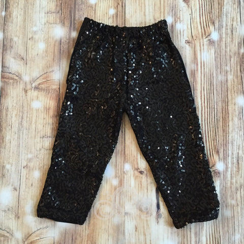 Girls Black Sequin Pant