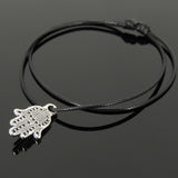 Men's Women Tibetan Silver Adjustable Braided Bracelet with Hamsa Hand Pendant DiyNotion TSB301