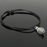 Men's Women Tibetan Silver Adjustable Braided Bracelet with Buddha Palm Pendant DiyNotion TSB302