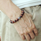 Men's Women Red Tiger Eye Adjustable Braided Bracelet 925 Sterling Silver Dragon Bead DiyNotion BR916