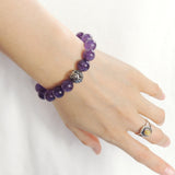 Men's Women Amethyst Adjustable Braided Bracelet 925 Sterling Silver Dragon Bead DiyNotion BR921