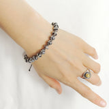 Men's Women Adjustable Braided Bracelet 925 Sterling Silver Cross Beads DiyNotion BR923