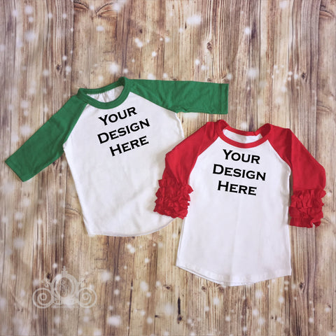 Coordinating Solid Raglans Personalized Shirt Girl Baby Shower Gift Toddler Shirt