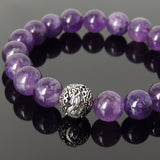 Mens' Women Amethyst Sterling Silver Bracelet Dragon Bead DiyNotion Handmade BR932