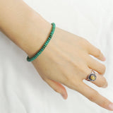 Men's Women Bracelet African Green Turquoise 925 Sterling Silver Clasp DiyNotion Handmade BR384
