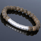 Men's Women Agarwood 990 Sterling Silver Mala Bracelet OM Charm Handmade DiyNotion BR934