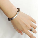 Men's Women Agarwood 990 Sterling Silver Mala Bracelet OM Charm Handmade DiyNotion BR934