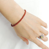 Men's Women Red Jasper Stone Sterling Silver Bracelet Natural Gemstone DiyNotion Handmade BR935