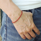 Men's Women Red Jasper Stone Sterling Silver Bracelet Natural Gemstone DiyNotion Handmade BR935