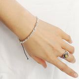 Men's Women Adjustable Braided Bracelet 925 Sterling Silver Handmade Nugget Beads DiyNotion BR937