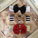 3 - 4&quot; Sequin Bow or Headband