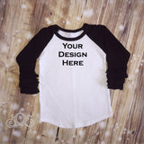 Black Custom Icing Ruffle Raglan Personalized Shirt Girl Birthday Baby Shower Gift Toddler Shirt