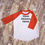 Orange Custom Unisex Raglan Personalized Shirt Girl Boy Baby Shower Gift Toddler Shirt