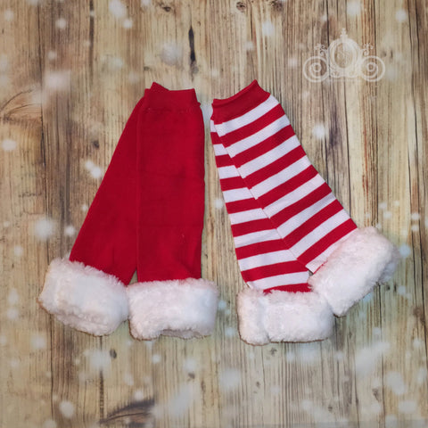 Santa Fur Trim Leg Warmers