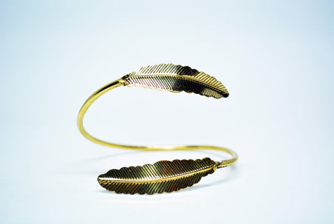 Women Brass Cuff Feather Bracelet Feather Bangle Women Wedding Eco Friendly Cuff Friendship Statement Christmas Gift