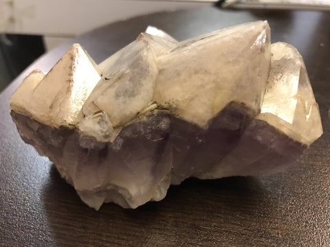 Amethyst Cluster with Quartz Overgrowth