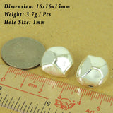 1 PCS 925 Sterling Silver Bead Seamless Faceted Irregular Shape WSP494 Wholesale: See Discount Coupons in Item Details