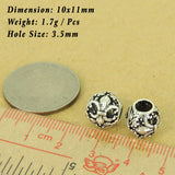 2 PCS 925 Sterling Silver Bead Fleur de Lis WSP495X2 Wholesale: See Discount Coupons in Item Details