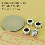 4 PCS 925  Sterling Silver Barrel Spacers Vintage WSP497X4 Wholesale: See Discount Coupons in Item Details