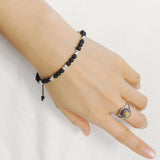 Men's Women Lava Rock Adjustable Braided Bracelet 925 Sterling Silver Nugget Beads DiyNotion BR948