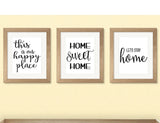 Housewarming gift, Home Wall Art, Set of 3, printable wall art, INSTANT DOWNLOAD, Home Sweet Home, Let's Stay Home, This is Our Happy Place