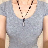 Men's Women Adjustable Necklace 925 Sterling Silver OM Buddhism Prayer Pendant with Wax Rope DiyNotion NK156