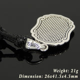 Men's Women Adjustable Necklace 925 Sterling Silver Thailand Elephant of Fortune Pendant with Wax Rope DiyNotion NK158