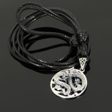 Men's Women Adjustable Necklace 925 Sterling Silver 3D Dragon Pendant with Wax Rope DiyNotion NK161