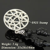 Men's Women Adjustable Necklace 925 Sterling Silver 3D Dragon Pendant with Wax Rope DiyNotion NK161