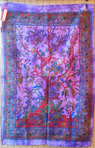 Tree of Life /Vibrant Ethnic Wall Tapestry/Printed Tapestry/Table Runner/Indian Tapestry/Purple Tapestry