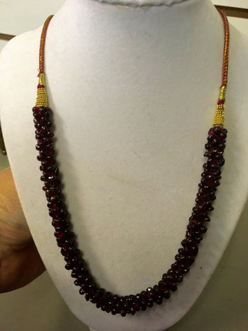 Vintage High Grade Garnet Necklace 26 inches