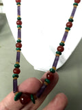Amethyst - Malachite - Carnelian - Aventurine Necklace