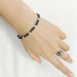 Men's Women Mixed Chrysocolla Lapis Adjustable Braided Bracelet 925 Sterling Silver Nugget Beads DiyNotion BR954