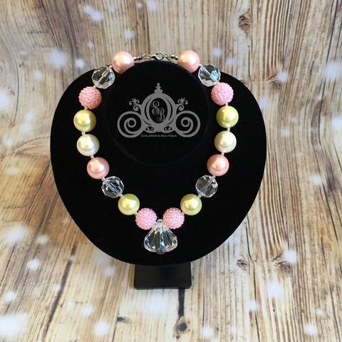 Pink & Gold Beaded Bubblegum Necklace