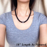 Men's Women 8mm Lava Rock Necklace 925 Sterling Silver Seamless Bead DiyNoion Handmade NK174