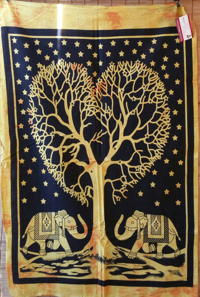 Golden Elephant Tapestry Wall Hangings Wall Decor Tapestry Print Tapestries Elephant Tapestry Boho Tapestry Hippie Tapestry Indian Tapestry