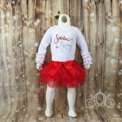 Santa Baby Custom Ruffle Onesie Shirt