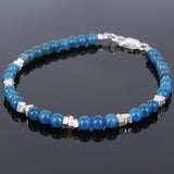 Men's Women Natural Apatite Sterling Silver Bracelet Natural Gemstone DiyNotion Handmade BR96