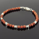 Men's Women Golden Sandstone Sterling Silver Bracelet Natural Gemstone DiyNotion Handmade BR963