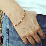 Men's Women Golden Sandstone Sterling Silver Bracelet Natural Gemstone DiyNotion Handmade BR963