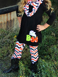 Black/Orange Striped Chevron Set