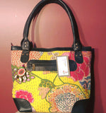 Yellow kantha hand bag, kantha shoulder bag, ethnic bag, handmade bags, boho bags, Tote Bag, Embroidered Purse, Floral bag, Hippie bag