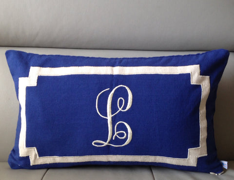 M11onogram Lumbar Pillow Cover,  Personalized Monogrammed Pillows, Blue Sofa Lumbar Pillows, Wedding Gifts, Nursery Lumbar Pillow Cover
