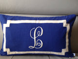Monogram Lumbar Pillow Cover,  Personalized Monogrammed Pillows, Blue Sofa Lumbar Pillows, Wedding Gifts, Nursery Lumbar Pillow Cover