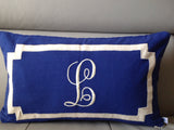 M11onogram Lumbar Pillow Cover,  Personalized Monogrammed Pillows, Blue Sofa Lumbar Pillows, Wedding Gifts, Nursery Lumbar Pillow Cover