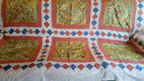Elegant kantha throw blanket, patch work blanket, ethnic kantha throw, Vintage Kantha Quilt, Handmade quilt, Applique work throw