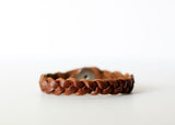 Braided Leather Bracelet/Hazelnut Brown