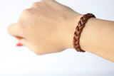 Braided Leather Bracelet/Hazelnut Brown